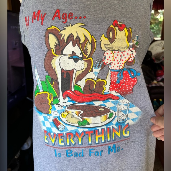 Men’s vintage 1995 Signal art wear Tasmanian devil at my age tank top - Picture 6 of 16